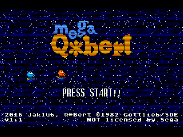 Mega Q-bert Title Screen